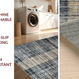 Ultra Soft Area Rug, Non Slip, Stain Resistant, Washable Area Rugs for Living Room, Bedroom, Boho Black & White Stripe Area Rug(Gray)