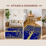 Ultra Soft Area Rug, Non Slip, Stain Resistant, Washable Area Rugs for Living Room, Bedroom, Rustic Geometric Blue Patterns(Blue)