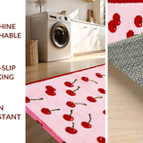 Ultra Soft Area Rug, Non Slip, Stain Resistant, Washable Area Rugs for Living Room, Bedroom, Adorable Cartoon Fruit Design(Pink)