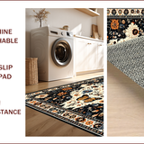 Ultra Soft Area Rug, Non Slip, Stain Resistant, Washable Area Rugs for Living Room, Bedroom, Artistic Insect Motif in Earthy Tones(Black)