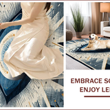 Ultra Soft Area Rug, Non Slip, Stain Resistant, Washable Area Rugs for Living Room, Bedroom, Evil Eye Ethnic Patterned Accent(Blue)