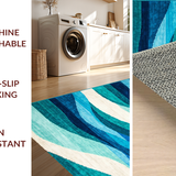 Elegant Plush Abstract Waves(Blue)