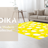 Ultra Soft Area Rug, Non Slip, Stain Resistant, Washable Area Rugs for Living Room, Bedroom, Unique Shabby Chic Egg Decor(Yellow)
