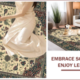Ultra Soft Area Rug, Non Slip, Stain Resistant, Washable Area Rugs for Living Room, Bedroom, Rustic Earthy Tones Medallion Motif(Beige)