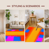 Ultra Soft Area Rug, Non Slip, Stain Resistant, Washable Area Rugs for Living Room, Bedroom, Elegant Soft Gradient Fusion(Orange)
