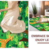 Ultra Soft Area Rug, Non Slip, Stain Resistant, Washable Area Rugs for Living Room, Bedroom, Fun and Quirky Zoo Inspired Style(Green)