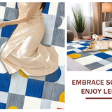 Ultra Soft Area Rug, Non Slip, Stain Resistant, Washable Area Rugs for Living Room, Bedroom, Charming Tiled Game Aesthetic(Gray)
