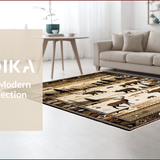 Ultra Soft Area Rug, Non Slip, Stain Resistant, Washable Area Rugs for Living Room, Bedroom, Rustic Lodge Animal Motifs(Brown)