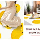 Ultra Soft Area Rug, Non Slip, Stain Resistant, Washable Area Rugs for Living Room, Bedroom, Cute Decorative Egg Shape(Yellow)