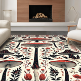 Ultra Soft Area Rug, Non Slip, Stain Resistant, Washable Area Rugs for Living Room, Bedroom, Playful Rustic Nature-Themed Accent(White)