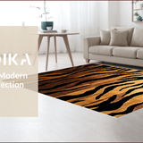 Ultra Soft Area Rug, Non Slip, Stain Resistant, Washable Area Rugs for Living Room, Bedroom, Striking Modern Wildlife Motif(Black)