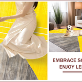 Ultra Soft Area Rug, Non Slip, Stain Resistant, Washable Area Rugs for Living Room, Bedroom, Luxurious Minimalist Geometric Motif(Yellow)