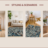 Ultra Soft Area Rug, Non Slip, Stain Resistant, Washable Area Rugs for Living Room, Bedroom, Interactive Road Design Carpet for Kids Learning Area(Blue)