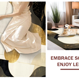 Ultra Soft Area Rug, Non Slip, Stain Resistant, Washable Area Rugs for Living Room, Bedroom, Vibrant Urban Edge Graphic Elements(Gold)