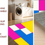 Ultra Soft Area Rug, Non Slip, Stain Resistant, Washable Area Rugs for Living Room, Bedroom, Chic Colorful Lattice Composition(Yellow)