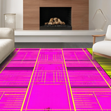 Ultra Soft Area Rug, Non Slip, Stain Resistant, Washable Area Rugs for Living Room, Bedroom, Funky Abstract Shape Arrangement(Pink)