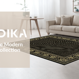 Ultra Soft Area Rug, Non Slip, Stain Resistant, Washable Area Rugs for Living Room, Bedroom, Sophisticated Muted Color Palette(Black)