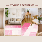 Ultra Soft Area Rug, Non Slip, Stain Resistant, Washable Area Rugs for Living Room, Bedroom, Soft Pastel Gradient Aesthetic(Pink)