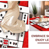 Ultra Soft Area Rug, Non Slip, Stain Resistant, Washable Area Rugs for Living Room, Bedroom, Stylish Red and White Contrast(Red)