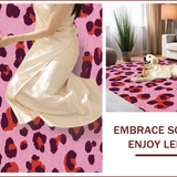 Ultra Soft Area Rug, Non Slip, Stain Resistant, Washable Area Rugs for Living Room, Bedroom, Vintage Cheetah Pattern Living Room Accent Carpet(Pink)