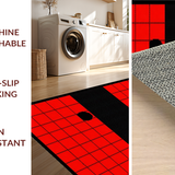 Ultra Soft Area Rug, Non Slip, Stain Resistant, Washable Area Rugs for Living Room, Bedroom, Geometric Red and Black Contrast(Red)