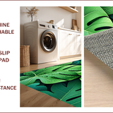 Ultra Soft Area Rug, Non Slip, Stain Resistant, Washable Area Rugs for Living Room, Bedroom, Fun Green Leaf Bathtub Rug for Tropical Decor(Green)