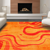 Ultra Soft Area Rug, Non Slip, Stain Resistant, Washable Area Rugs for Living Room, Bedroom, Minimalist Shag Textured Visual Appeal(Orange)