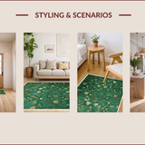 Ultra Soft Area Rug, Non Slip, Stain Resistant, Washable Area Rugs for Living Room, Bedroom, Chic Shaggy Bedroom Nature-Inspired Plush Carpet(Green)