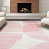 Ultra Soft Area Rug, Non Slip, Stain Resistant, Washable Area Rugs for Living Room, Bedroom, Symmetrical Bow-Shaped Rug, Aesthetic Room Decor(Pink)