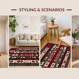 Ultra Soft Area Rug, Non Slip, Stain Resistant, Washable Area Rugs for Living Room, Bedroom, Vibrant Playful Pattern Display(Black)