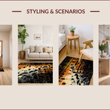 Ultra Soft Area Rug, Non Slip, Stain Resistant, Washable Area Rugs for Living Room, Bedroom, Elegant Modern Animal Motif(Brown)