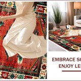 Ultra Soft Area Rug, Non Slip, Stain Resistant, Washable Area Rugs for Living Room, Bedroom, Southwest Aesthetic Bedroom Area Rug with Rubber Backing(Red)