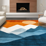 Ultra Soft Area Rug, Non Slip, Stain Resistant, Washable Area Rugs for Living Room, Bedroom, Vibrant Abstract Mountain Landscape(Orange)