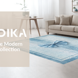 Ultra Soft Area Rug, Non Slip, Stain Resistant, Washable Area Rugs for Living Room, Bedroom, Charming Ribbon Tie Accent Rug With Dainty Coquette Design For Stylish Decor(Blue)