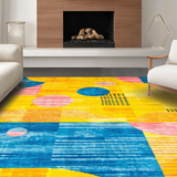 Ultra Soft Area Rug, Non Slip, Stain Resistant, Washable Area Rugs for Living Room, Bedroom, Eclectic Abstract Linear Composition(Yellow)
