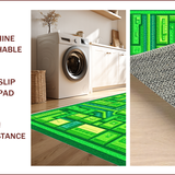 Ultra Soft Area Rug, Non Slip, Stain Resistant, Washable Area Rugs for Living Room, Bedroom, City-Themed Green Toddler Playroom Educational Carpet(Green)