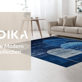 Ultra Soft Area Rug, Non Slip, Stain Resistant, Washable Area Rugs for Living Room, Bedroom, Sophisticated Tiled Symmetry Arrangement(Blue)