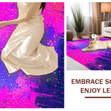 Ultra Soft Area Rug, Non Slip, Stain Resistant, Washable Area Rugs for Living Room, Bedroom, Electric Moonlit Floral Artwork(Pink)