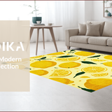 Ultra Soft Area Rug, Non Slip, Stain Resistant, Washable Area Rugs for Living Room, Bedroom, Energetic Fruit Mosaic Inspiration(Yellow)