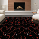 Spooky Cat Inspired Floor Covering(Black)