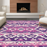 Ultra Soft Area Rug, Non Slip, Stain Resistant, Washable Area Rugs for Living Room, Bedroom, Artful Pink and Gold Design Fusion(Purple)