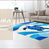 Ultra Soft Area Rug, Non Slip, Stain Resistant, Washable Area Rugs for Living Room, Bedroom, Nautical Blue Ocean Living Room Washable Carpet(Blue)