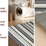 Ultra Soft Area Rug, Non Slip, Stain Resistant, Washable Area Rugs for Living Room, Bedroom, Contemporary Black White Rug(Black)