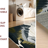 Ultra Soft Area Rug, Non Slip, Stain Resistant, Washable Area Rugs for Living Room, Bedroom, Stylish Abstract Wolf Aesthetic(Gray)