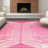 Ultra Soft Area Rug, Non Slip, Stain Resistant, Washable Area Rugs for Living Room, Bedroom, Unique Soft Pink Striped Theme(Pink)