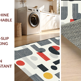 Ultra Soft Area Rug, Non Slip, Stain Resistant, Washable Area Rugs for Living Room, Bedroom, Stylish Abstract Fun Phrase(White)