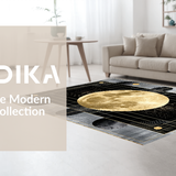 Ultra Soft Area Rug, Non Slip, Stain Resistant, Washable Area Rugs for Living Room, Bedroom, Edgy Minimalist Linear Design(Gold)