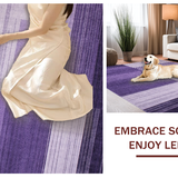 Ultra Soft Area Rug, Non Slip, Stain Resistant, Washable Area Rugs for Living Room, Bedroom, Floral Gray Purple Contrast(Purple)