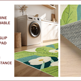 Ultra Soft Area Rug, Non Slip, Stain Resistant, Washable Area Rugs for Living Room, Bedroom, Floral Shaggy Microfiber Boho(Green)