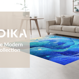 Ultra Soft Area Rug, Non Slip, Stain Resistant, Washable Area Rugs for Living Room, Bedroom, Ocean Abyss Runner Rug 3D Nautical Octopus Spiral Patterned Mat Design(Blue)